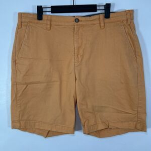 Nautica Flex Classic Fit Chino Shorts Mens 36 Bright Orange 8.5” Inseam Logo